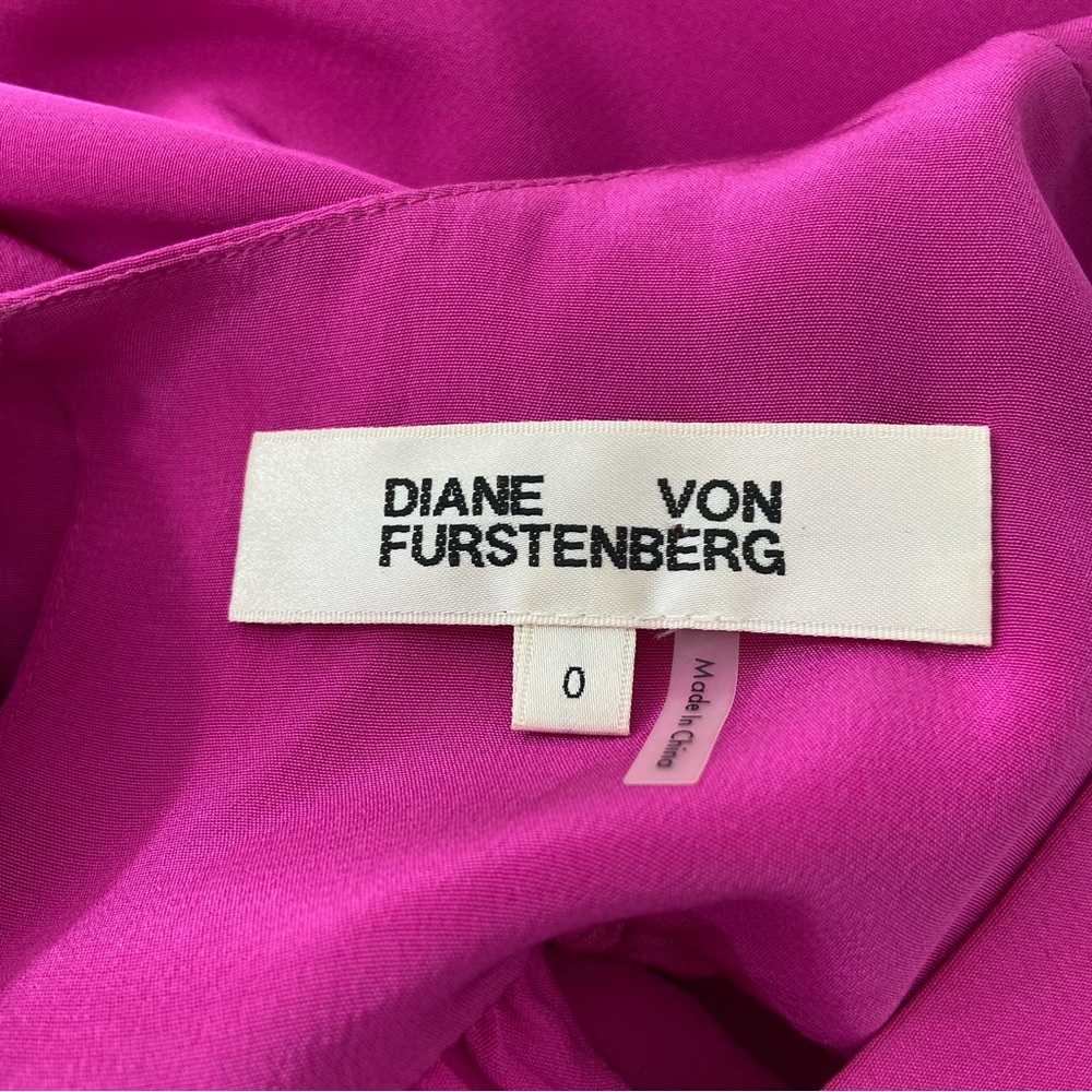 Diane von Furstenberg Mini Dress Women’s 0 Fits Med Pink 100% Pink Long Sleeves - Picture 7 of 11